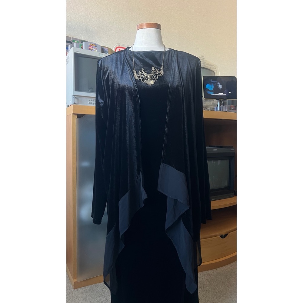 Elegant Velvety Top with Sheer Trim